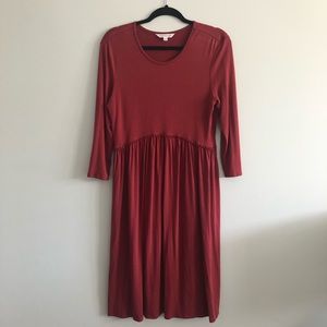 Downeast - Size M Red 3/4 Sleeve Dress